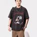 Men's Clothing Skull Rock Band Retro Washed Short Sleeved T Shirt Casual Loose Bottoming Shirt_viptrois.com