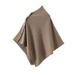 Elegant Solid Cape With Gold Buttons – Asymmetrical Winter Shawl (6 Neutral Colors, 100% Cotton Cashmere Blend, Office-to-Outfit Versatile Wrap)_viptrois.com