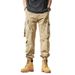 Men's Workwear Cargo Pants - Relaxed Fit Straight Leg With Zipper Pockets, Stylish & Comfortable For Casual Wear_viptrois.com