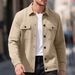 Men's Clothing European And American New Commuter Jacket Foreign Trade Spring And Autumn Leisure Jacquard Small Square Loose Knitted Work Shirt Men_viptrois.com