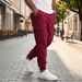 Men's Utility Cargo Pants – Heavyweight Workwear Trousers With Adjustable Drawstring & Multi-Pockets For Outdoor & Casual Wear_viptrois.com