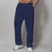 Men's Clothing Straight Drawstring Pure Cotton Solid Color Sports Casual Trousers_viptrois.com