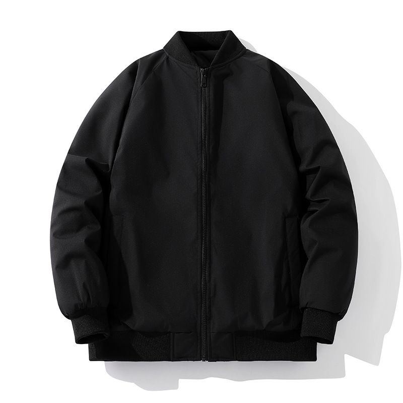 Men's Autumn New Baseball Collar Loose Thickened Warm Cotton Coat Plus Size Winter Solid Color Jacket 8XL_viptrois.com