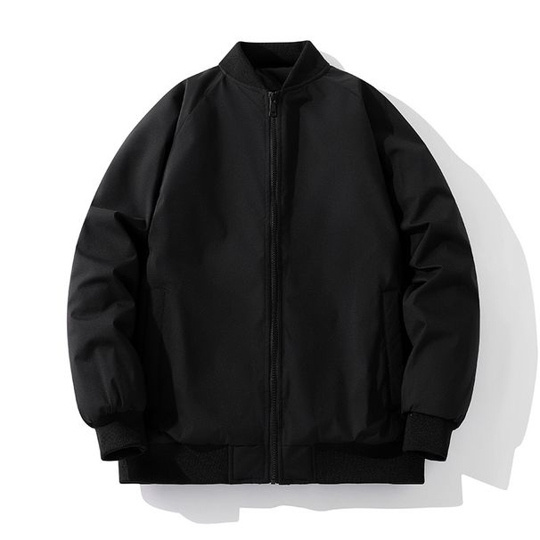 Men's Autumn New Baseball Collar Loose Thickened Warm Cotton Coat Plus Size Winter Solid Color Jacket 8XL_viptrois.com