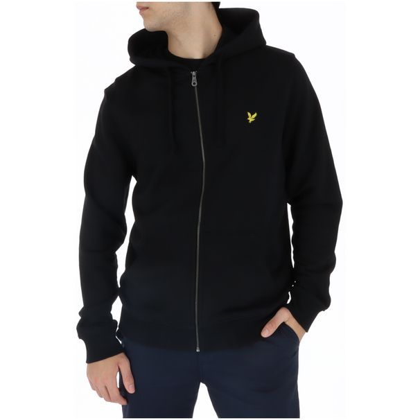 Lyle & Scott Men's Black Full-Zip Cotton Hoodie_viptrois.com