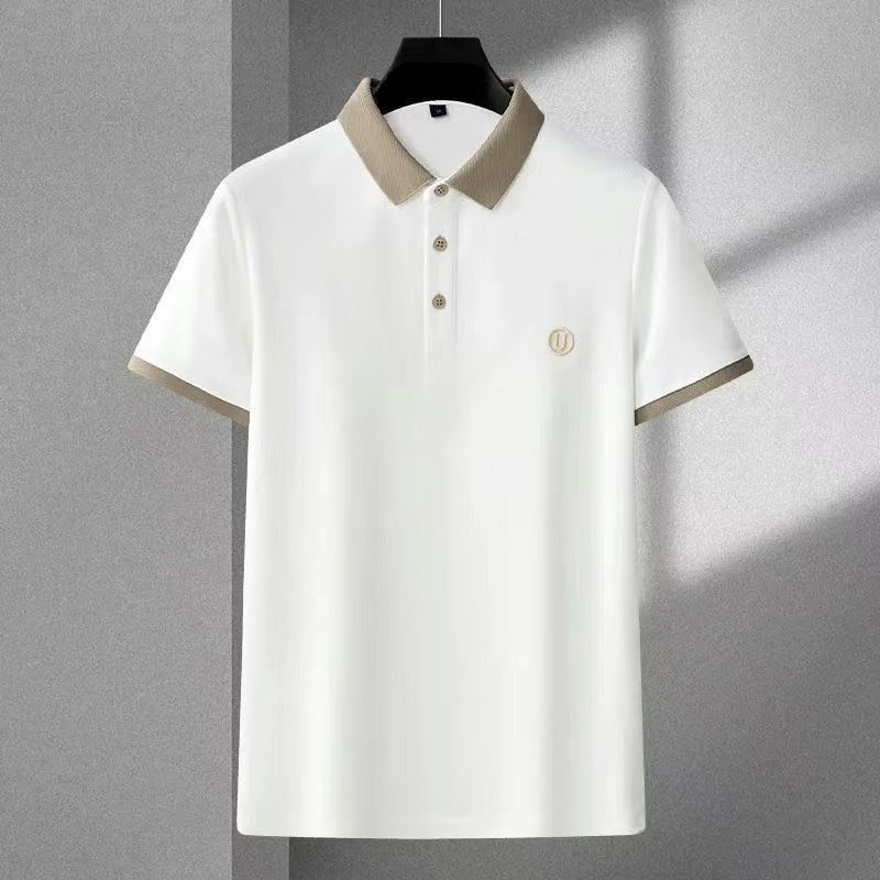 Men's Clothing Men's Short Sleeved Polo Shirt Summer Light Luxury Business Casual Tops Embroidered Lapel Middle_viptrois.com