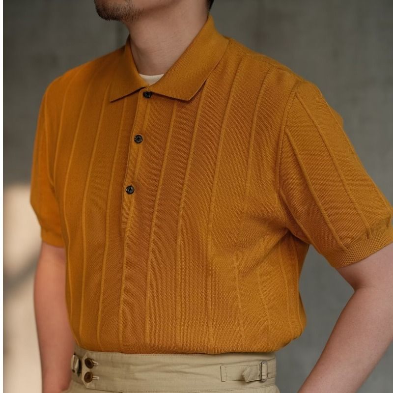 Men's Clothing Business Casual Short Sleeved Polo Shirt Knitted Jacquard T Shirt Spring And Summer New Fashion All Match Slim T Shirt_viptrois.com