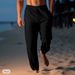 Men's Clothing Cotton And Linen Trousers Summer Trousers Beach Pants Drawstring Elastic Waist Straight Simple Comfortable Breathable Casual Daily_viptrois.com