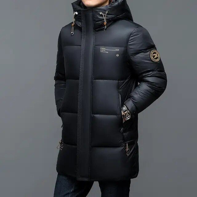-30 ° Neue Mode Männer 90% Weiße Kapuze Enten Daunen Jacken Herren Dicken Warmen Wasserdichten Parka Mantel Daunen Mantel_viptrois.com