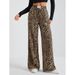 Men's Clothing Print Casual Pants For Commerce In Europe And America, New Spring And Autumn Style, Straight Leg, High Waist, Loose Wide Leg Trousers._viptrois.com