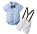 Baby clothes Boys short-sleeved triangle jumper suit Children baby baby gentleman dress crawl suit_viptrois.com