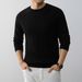 Autumn And Winter Middle-aged And Young People Casual Round Neck Jacquard Knitted Sweater Thermal Top Men's Clothing_viptrois.com