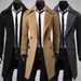 Men's Clothing New Men's Double Breasted Nylon Windbreaker Mid Length Trendy Slim Casual Coat_viptrois.com