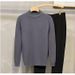 Men's Clothing Plush And Thickened Fleece Half High Collar Sweater Winter Soft And Warm White Mid Neck Knitted Bottoming Shirt_viptrois.com