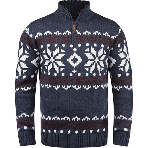 Men’s Slim-Fit Knit Sweater | Vintage-Inspired Half-Zip Pullover | Winter Casual Textured Jumper (Solid Colors)_viptrois.com
