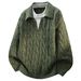 Men's Oversized Cable Knit Sweater – Preppy Style Mock Two-Piece Design, Comfort Fit For Sizes_viptrois.com