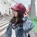New Autumn Winter Octagonal Men And Women All-match PU Leather Beret Korean Version Outdoor Casual Hat_viptrois.com
