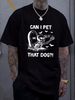 can I Pet That Dog Halloween Skeleton T-Shirt Summer Women Graphic Top For Everyday Wear Fashion Print Round Neck Short Sleeve Stylish Women Top Graphic Tees Female Unisex Comfortable Breathable Casual Stretched Soft Versatile Streetwear_viptrois.com