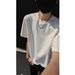 Men's Clothing Summer Texture Waffle Minimalist Solid Color Short Sleeved T Shirt Lazy Heavy Bottoming Shirt_viptrois.com