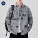 Muqiu Wear 2025 Spring And Autumn New Denim Men's Loose Jacquard Long Sleeve Casual Rascal Shirt Coat_viptrois.com
