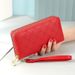 Wallet Card Cases Wallet Long Women's Double Layer Zipper Love Frosted Leather Mobile Phone Bag Women's Purse Large Capacity Wrist Clutch Bag_viptrois.com