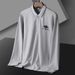 Men's Clothing Autumn And Winter Dad's Casual Business Polo Shirt Men's Free Ironing Embroidered Lapel Top Long Sleeve_viptrois.com