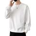 Men's Fleece-Lined Crewneck Sweatshirt – Streetwear Style Long Sleeve T-Shirt (Oversized Fit, Letter Print)_viptrois.com