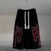 Men's Clothing Cropped Trousers High Street Heavy Craft Embroidery Beading Loose Casual Trousers Ins Men_viptrois.com
