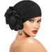 New Solid Color Breathable Turban Hat Sponge Large Plate Flower Bottoming Hat Fashionable Style Hair Tie Hat_viptrois.com