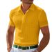 Men's Clothing Summer POLO Shirt Button Waffle Men's T Shirt Sports Polo Shirt_viptrois.com