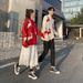 Nordmann Elk Christmas Couple Outfit Autumn Trendy Top Design Winter New Year Red Sweater Men_viptrois.com