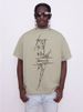 Original Creative Formula Lightning Printing American Small Round Neck Retro Style Niche Design Summer Loose Short-sleeved Top_viptrois.com