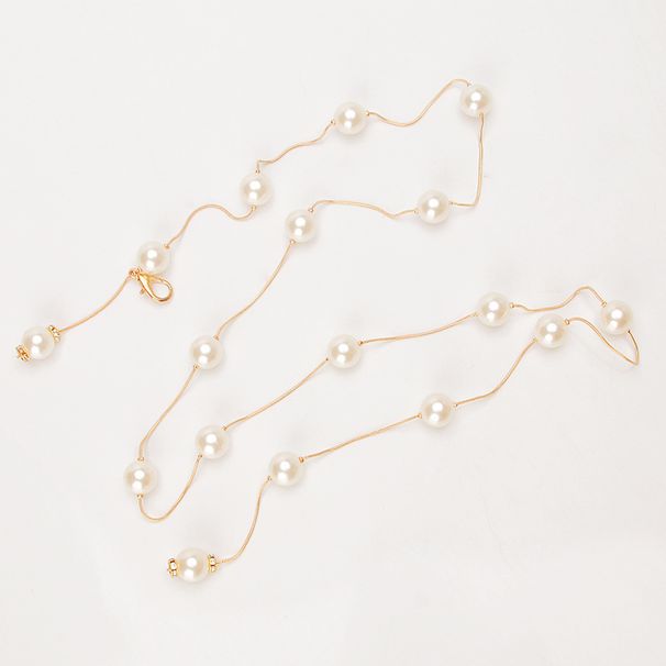 Women's Pearl Waist Chain Dress Wedding Dress with Waist Chain Small Incense Decorative Thin Belt Fashion Sweater Chain_viptrois.com