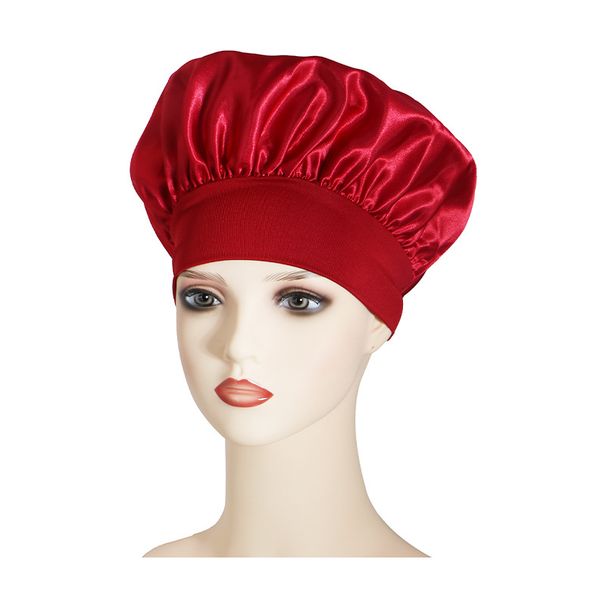 Satin Nightcap Hair Care Bath Hat Wide-brimmed Thin High-elastic Chemotherapy Ladies Hair Care Hat Satin Beauty_viptrois.com