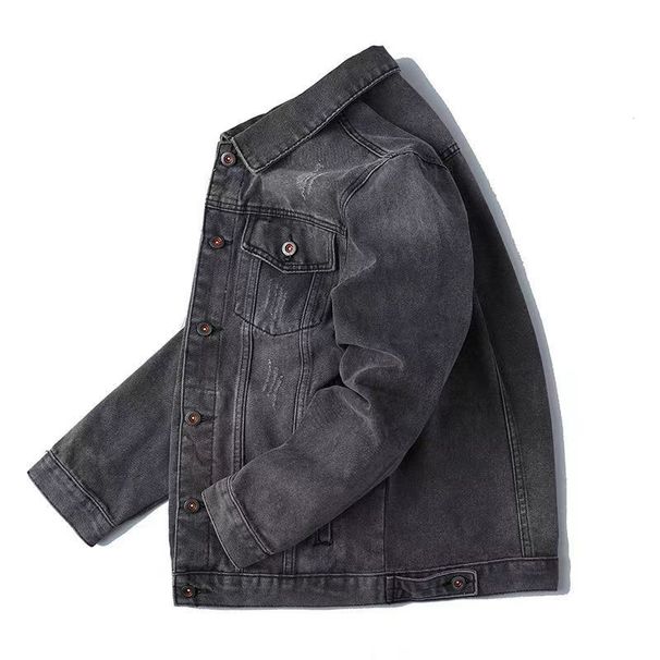 Men's Clothing Spring And Autumn Style Denim Jacket Men Ins Loose Large Size Workwear Jacket Denim Clothing_viptrois.com