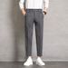Men's Slim-Fit Dress Pants – Lightweight Polyester Straight-Leg Trousers For Casual & Business (95% Polyester, Non-Stretch)_viptrois.com