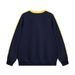 American Street Style Letter Print V-Neck Sweatshirt Loose Fit Men's Spring And Autumn Striped Patchwork Three-Stripe_viptrois.com