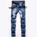"Men's Stretch Straight Fit Jeans – Classic Washed Denim In Dark & Light Blue (Sizes 28-42)"_viptrois.com
