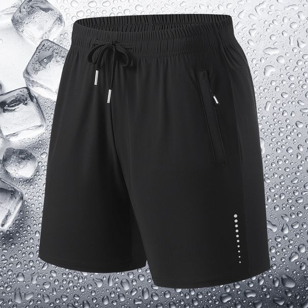 New Summer Men's Shorts, Made Of Ice Silk, Quick Drying, Casual Running Pants, Loose Fit, Straight Leg, Beach Shorts._viptrois.com