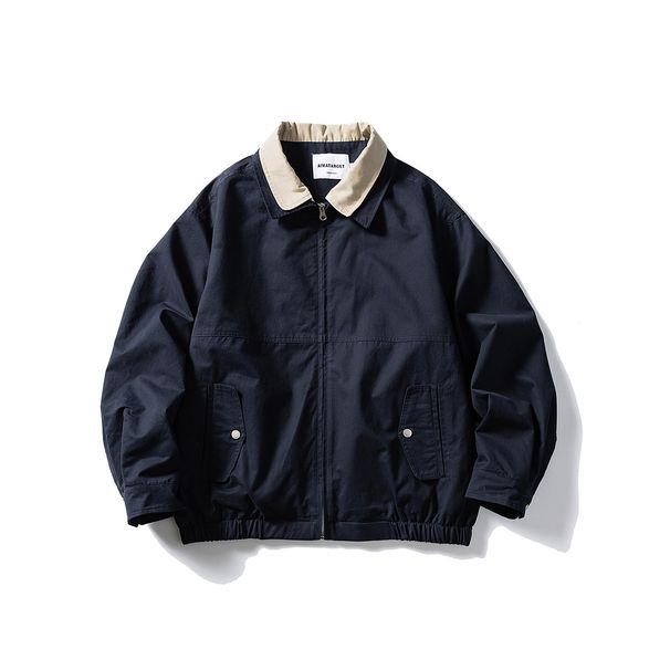 Beijie Clothing American Style Trendy Brand 2025 Autumn New Patchwork Turn-down Collar Two-piece Men's Workwear_viptrois.com