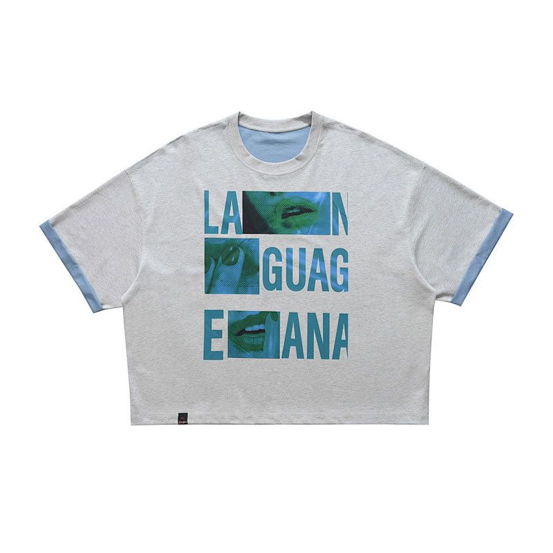 Double-sided Air-layer Short-sleeve Breathable Cool Men's Summer New Printed Letter Half-sleeve T-shirt_viptrois.com