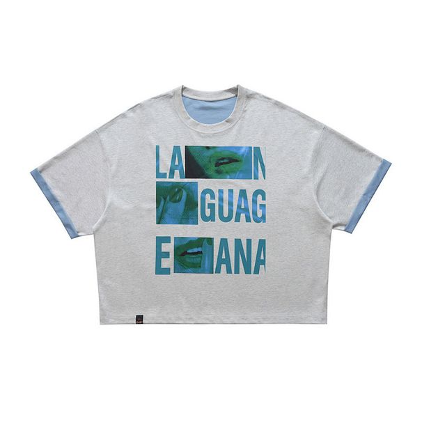 Double-sided Air-layer Short-sleeve Breathable Cool Men's Summer New Printed Letter Half-sleeve T-shirt_viptrois.com