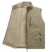 Men's Fleece Vest Winter Warm Reversible Outdoor Casual Jacket With Pockets (Khaki, Black, Gray, Navy, Army Green) - Sizes M To 6XL_viptrois.com