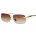 2025 Summer New Frameless Cut Edge Cat Eye Sunglasses For Women, Personalized Leopard Decorative Sunglasses, Fashion Trendy Sunglasses_viptrois.com