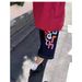Japanese Streetwear Denim Shorts For Men & Women - Colorful Letter Print, Loose Fit Cropped Dark Blue Summer Shorts_viptrois.com