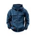 Men's Workwear Hoodie – Retro Zip-Up Fleece Jacket With Multiple Pockets (S-3XL, Winter)_viptrois.com