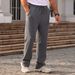 Men's Wide-Leg Casual Pants - Elastic Waist Drawstring Trousers With Jacquard Striped Design For Spring & Autumn_viptrois.com
