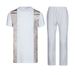 Men's Clothing Men's summer T shirt short sleeved shirt ethnic style casual wear two piece suit sportswear_viptrois.com