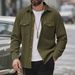 Men's Corduroy Overshirt – Workwear-Inspired Relaxed Fit Jacket | Black/Grey/Apricot/Army Green | Sizes S-XXXL_viptrois.com