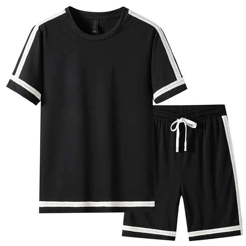 Men's Clothes Sportswear Men's Summer Short-sleeved T-shirt Sportswear Youth Everything Loose Two-piece Set_viptrois.com